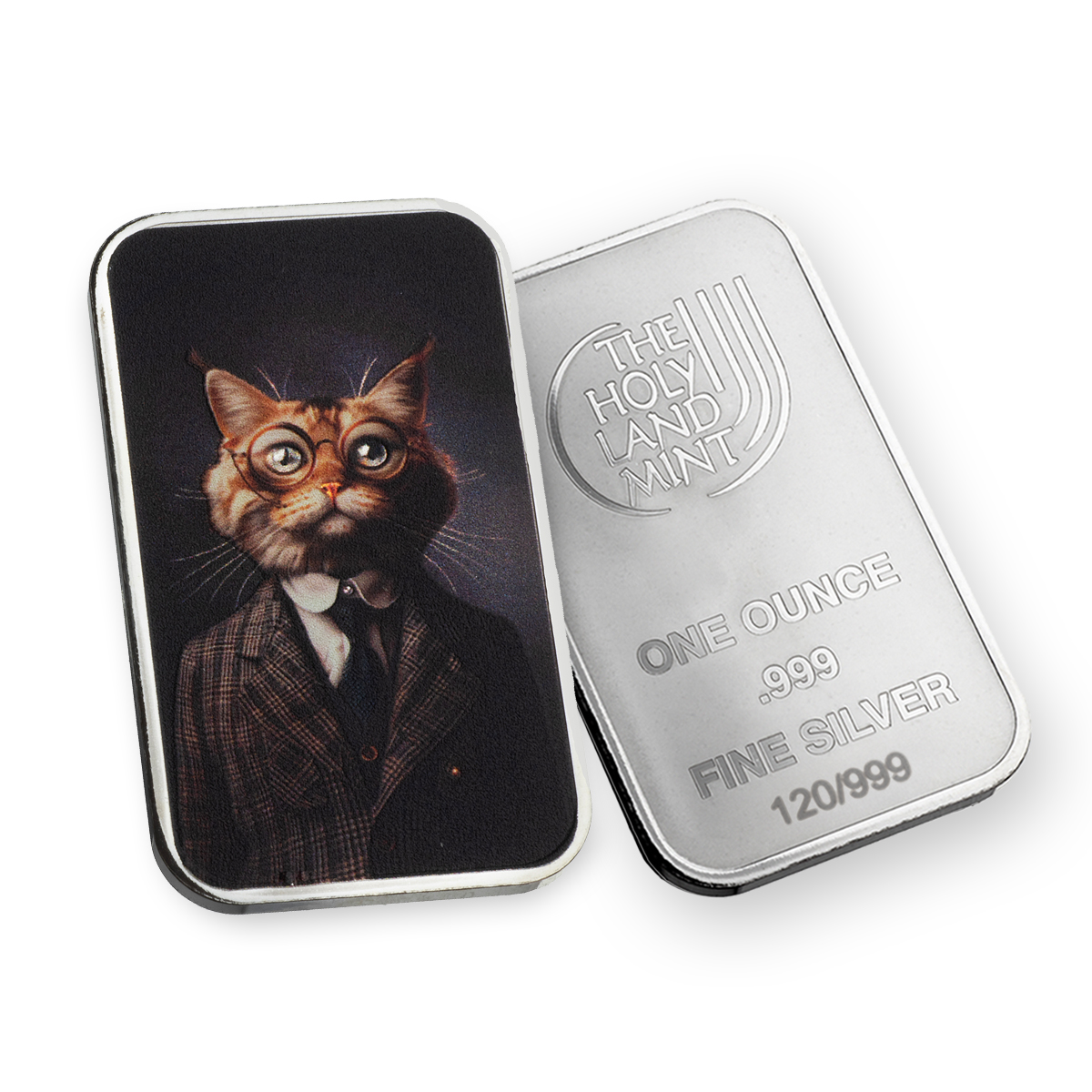 Einstein - Human Cats -  1 oz Silver .999 Colorized Bar (Limited Edition)